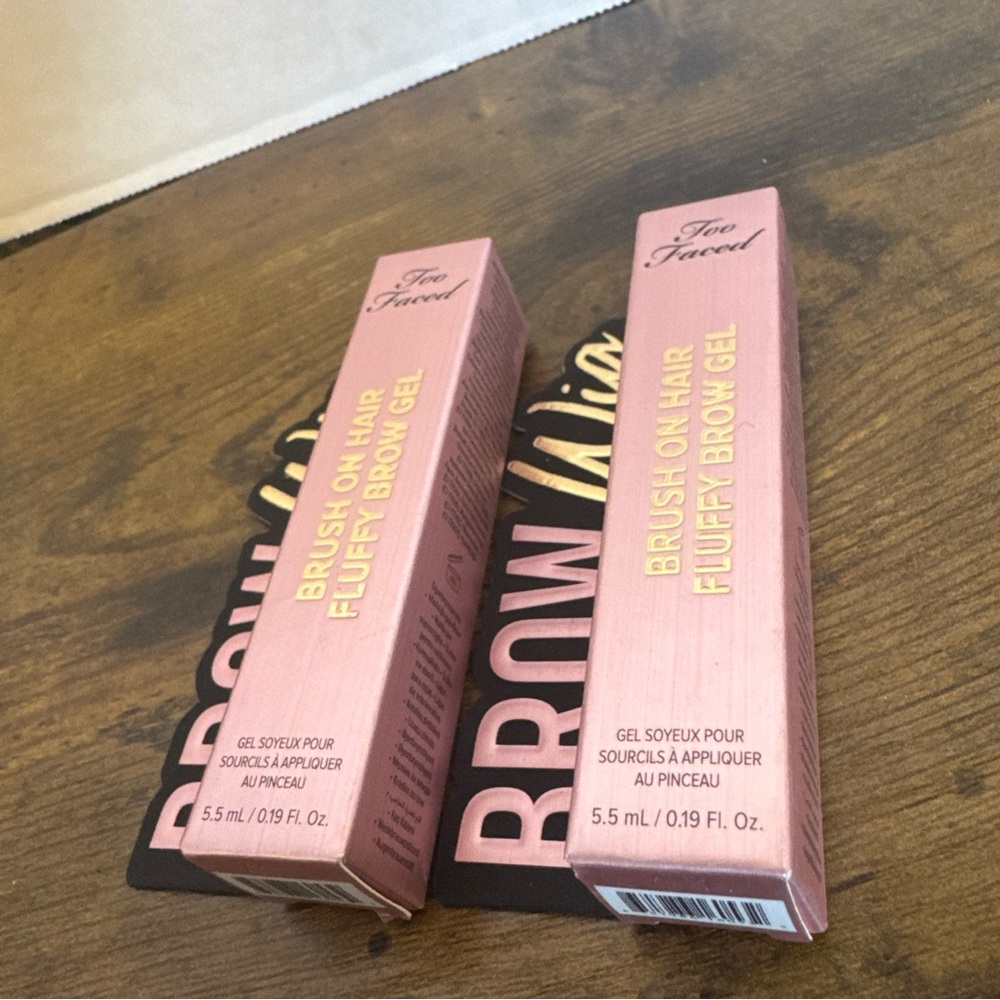 TOO FACED Natural Blonde Brow Gel Brush On Hair Fluffy Brow Gel 2 Pack NEW.